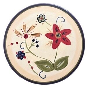 HD Designs Trivet Plate Hand Painted Floral‎ Motif Cottage Country Whimsical